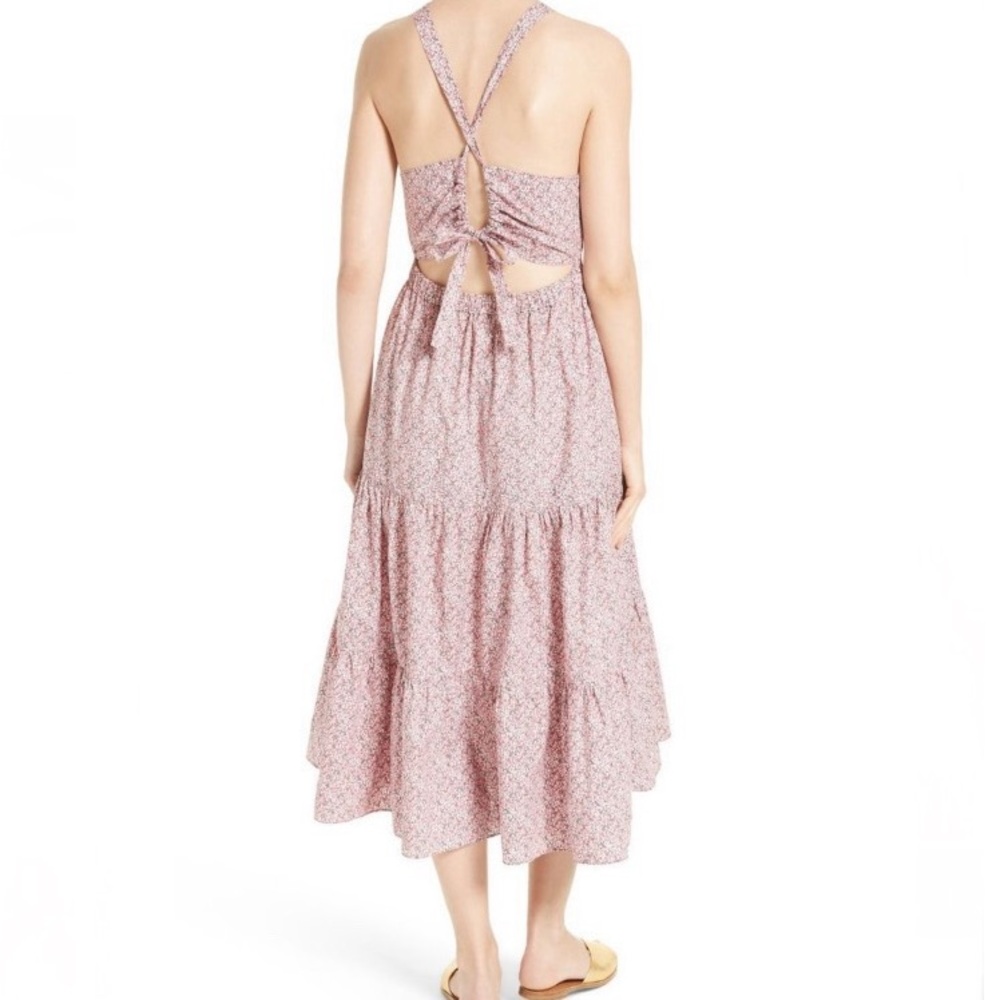 LA VIE REBECCA TAYLOR Meadow Floral Tie Back Tiered Sundress Size Medium - Picture 2 of 12